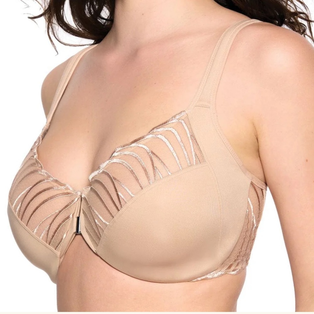 NWT Paramour by Felina Angie Front Close Minimizer Bra 36DDD Warm Neutral NEW